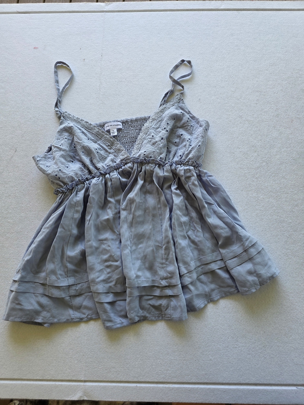 Love On A Hanger Light Blue Eyelet Cami Top
